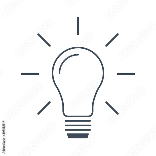 Bulb light vector icon. Lighting Electric lamp. Light lamp icon vector, isolated on background. Innovation light bulb icon - Idea concept sign, solution. Energy and business. Creative flat line icon.