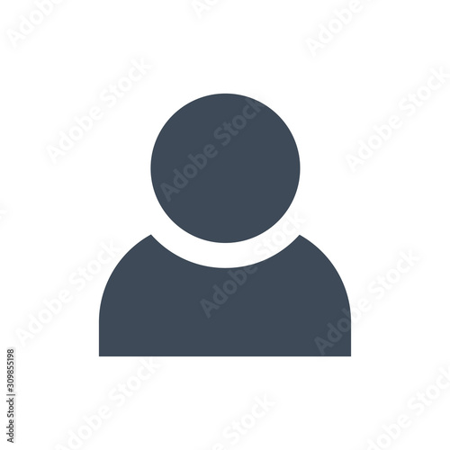 Community member flat style icon vector illustration. User icon by default settings. Staff icon. User person symbol. Business contact pictogram concept in black color. Interface element.