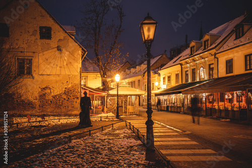 Old Tkalca street in Zagreb evening advent view © xbrchx