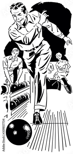 Man Bowling Ten Pin - Going for a strike!