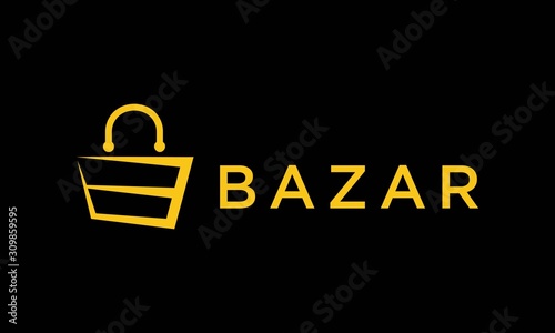 Shopping bazar logo design concept for inspiration