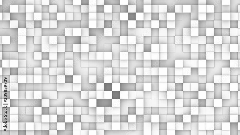 White cubes are moving. Seamless loop.