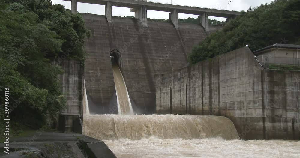 Flood Water Flows From Dam Hydroelectric Plant - Halong Flood Water Flows From Dam Hydroelectric Plant - Halong