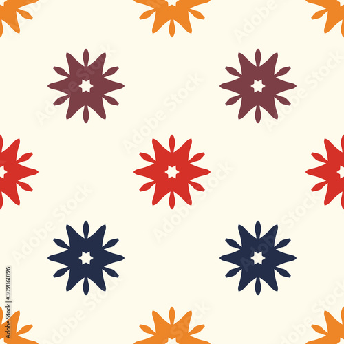 Bright seamless pattern with floral geometric ornament.