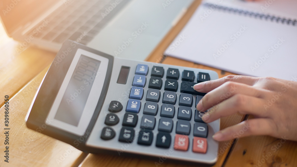 Fingertip calculator calculator Calculation concept Fingertip calculator calculator Calculation concept