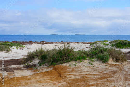 Turquoise waters and white sand in the Jurien Bay Marine Park on the Coral Coast of Western Australia photo