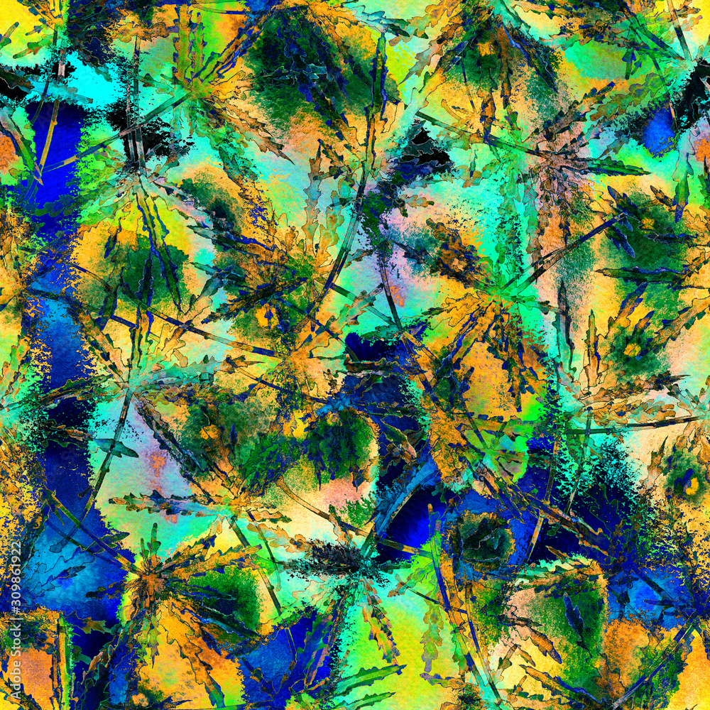 custom made wallpaper toronto digitalCannabis leaves seamless Watercolor pattern