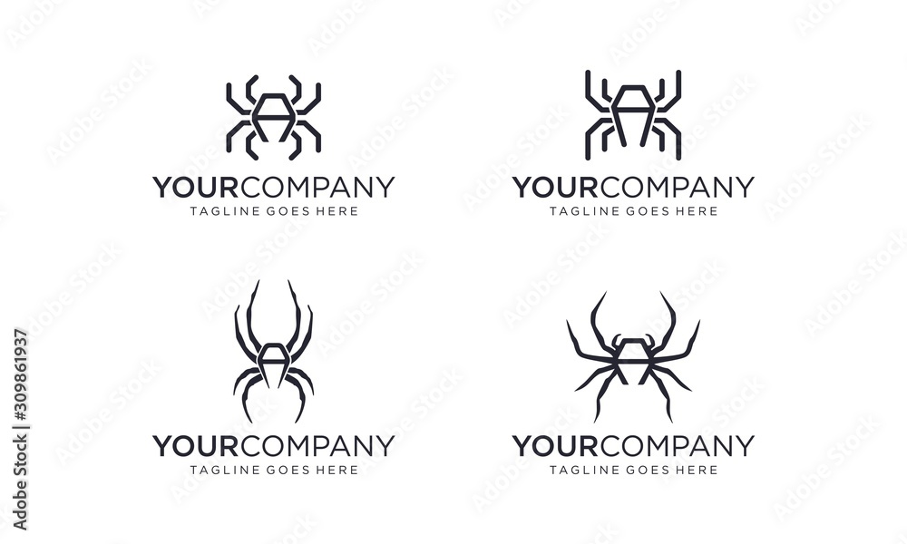 Abstract spider logo design concept Abstract spider logo design concept