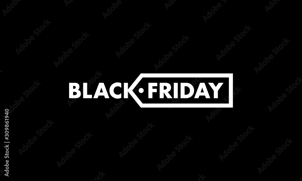 Black Friday Logo Discount Sale Promo Sticker Label Design Concept