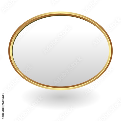 oval plate with golden border on white background