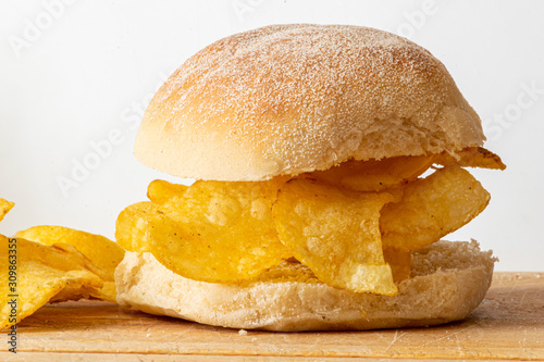 Crisp Sandwich on white background
