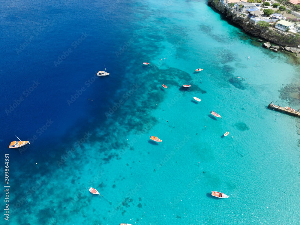 Aerial view of Curaçao Westpunt, Caribbean Aerial view of Curaçao Westpunt, Caribbean