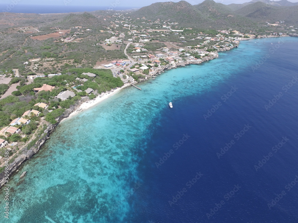 Aerial view of Curaçao Westpunt, Caribbean