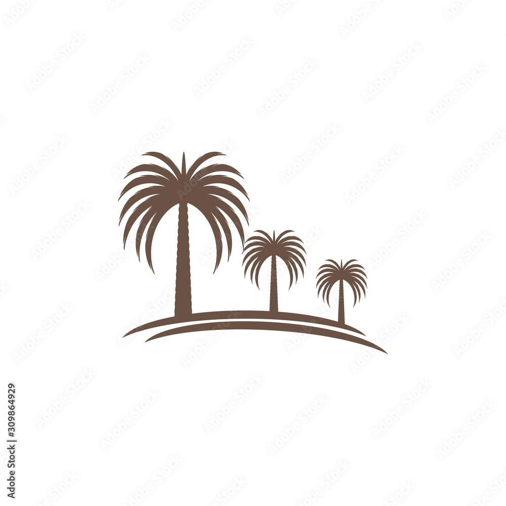 Dates tree Wave Logo Template vector symbol