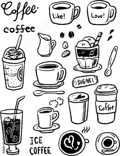 カフェ コーヒー イラスト 線画