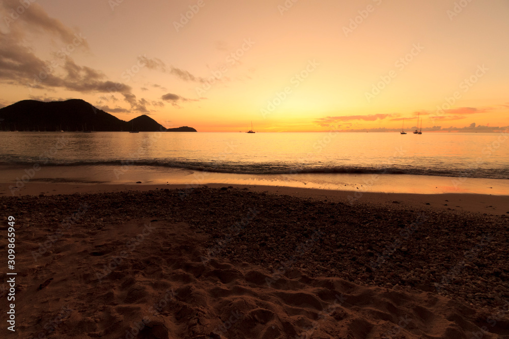 sunset with bright yellow afterglow sunset with bright yellow afterglow
