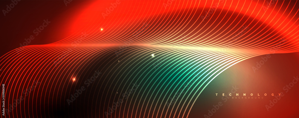 Shiny neon lines template - northern lights glowing blur lines. Futuristic style glow neon 80s disco club or night party techno template Shiny neon lines template - northern lights glowing blur lines. Futuristic style glow neon 80s disco club or night party techno template