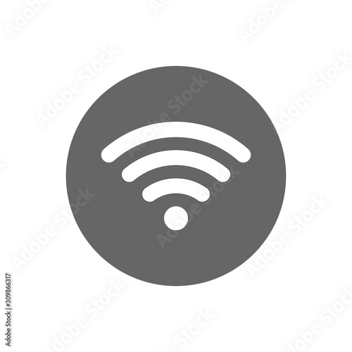 wifi vector icon. wireless isolated icon in grey circle vector illustration. Illustration on white background isolated