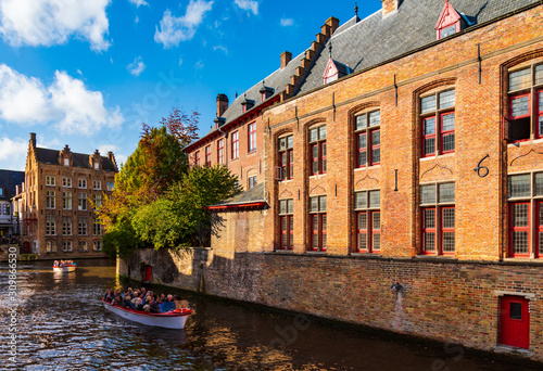 unicipality Buildings and canals of Bruges, Belgium photo