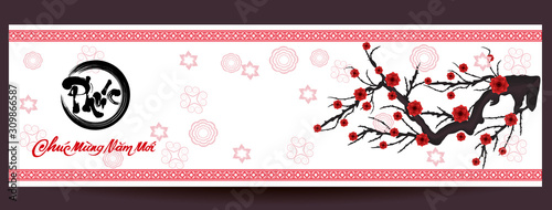 Happy vietnamese new year luna new year  vietnamese characters mean Happy New Year