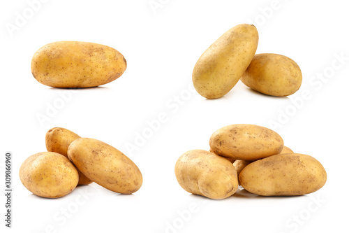 Set of potato isolated on white background.