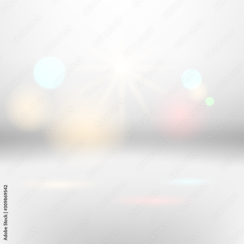 Obraz premium Vector Abstract white background with bokeh effect.