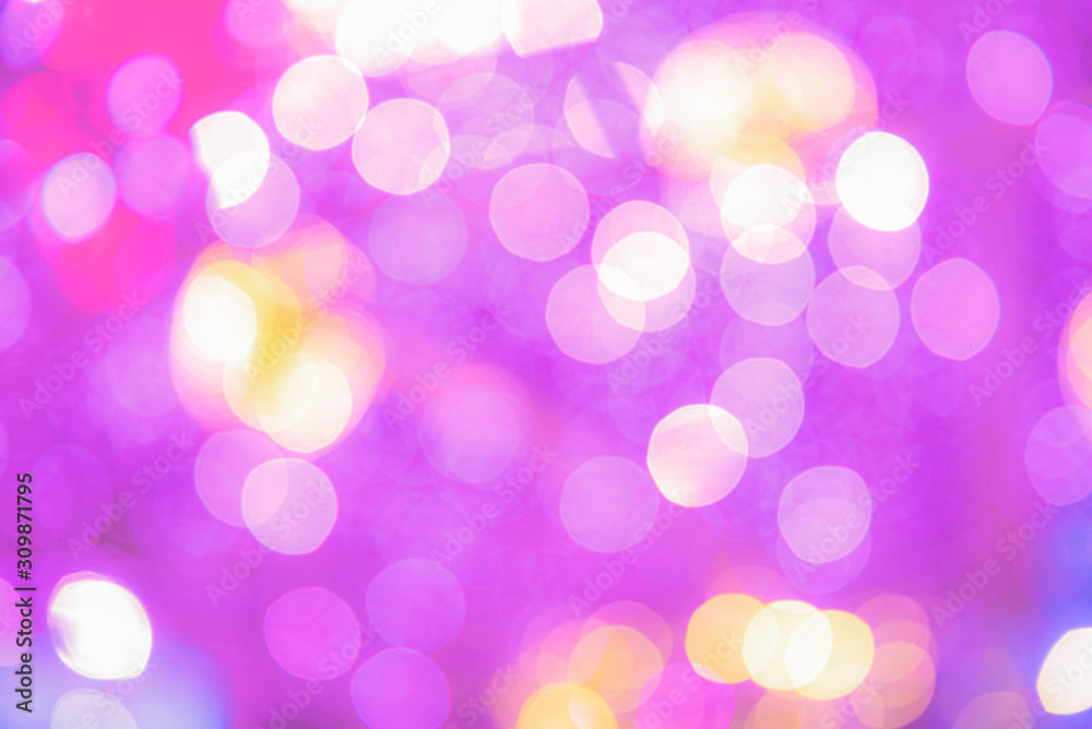 Fototapeta premium Defocused lights blurred abstract pink color background