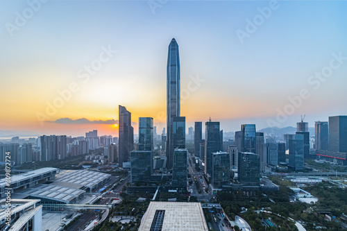 Shenzhen Futian Central District Skyline Cityscape  photo