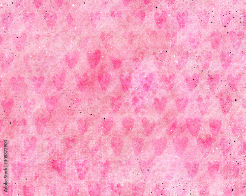 Pink Abstract Hearts Background