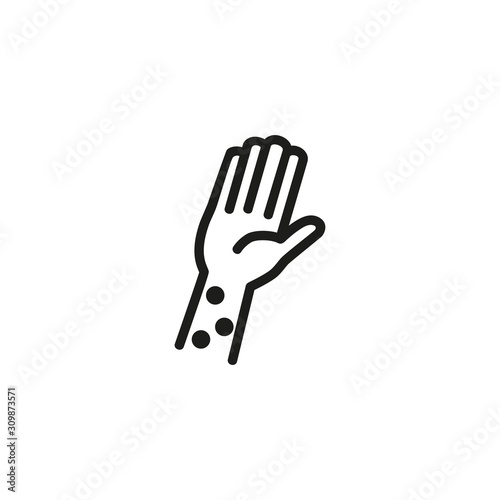 Anaphylaxis thin line icon. Skin rash, hives, allergic reaction isolated outline sign. Allergy concept. Vector illustration symbol element for web design and apps