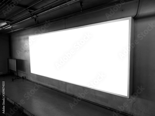 Blank Advertisement Billboards at car park of department store.side view photo