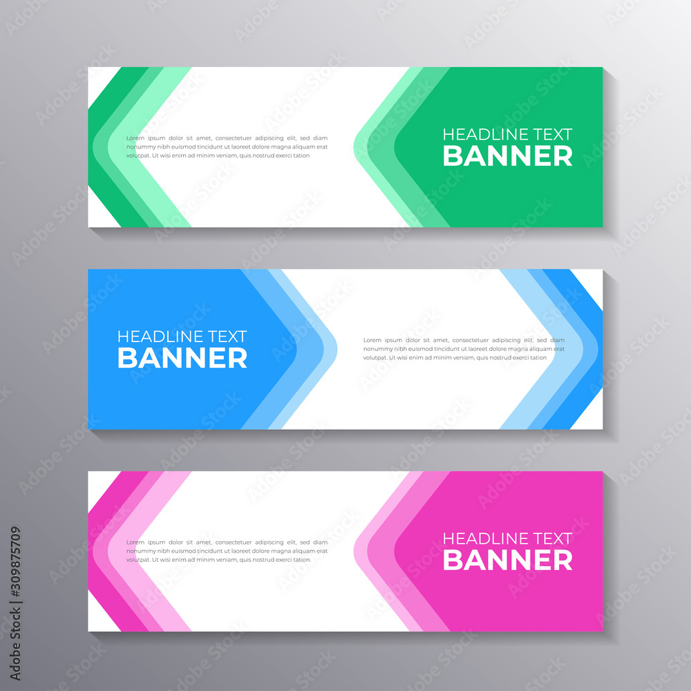 Business banner set template layout design, cool geometric business background, Applicable for Banners, Header, Footer