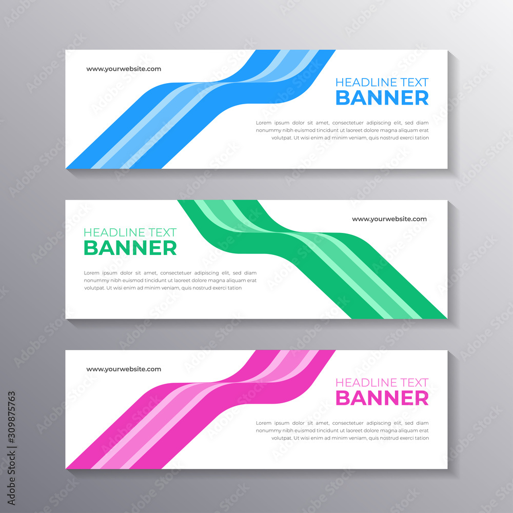 Business banner set template layout design, cool geometric business background, Applicable for Banners, Header, Footer