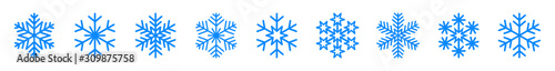 płatki śniegu zestaw ikon
