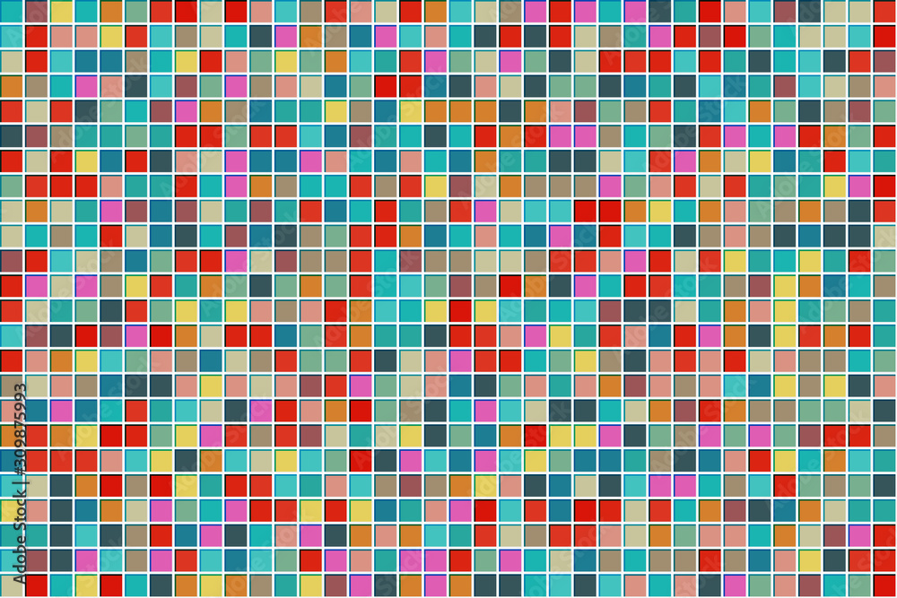 Fototapeta premium Colorful abstract square mosaic texture background