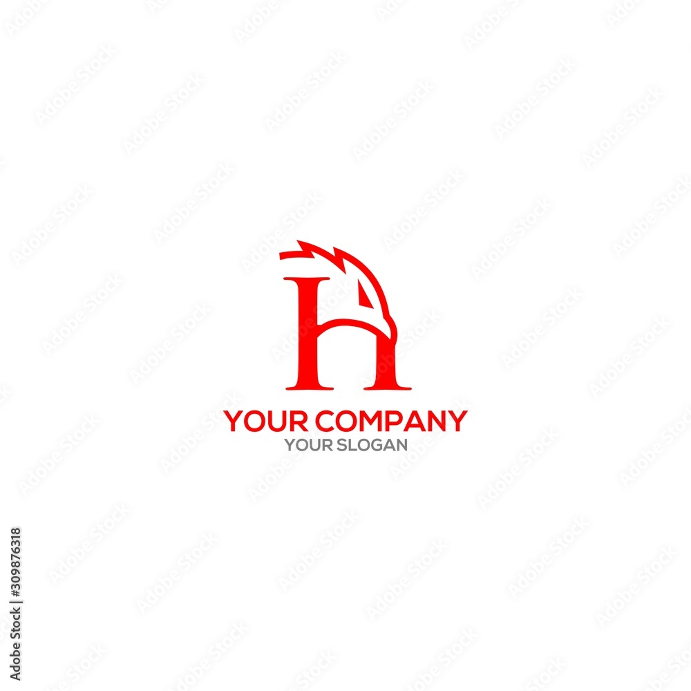 Fototapeta premium H Hawk Logo Design Vector