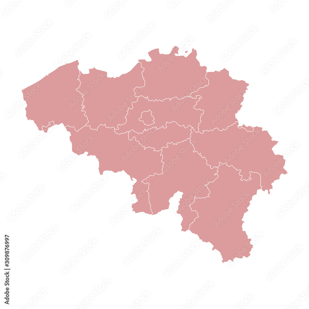 Vector illustration of administrative division map of Belgium. 