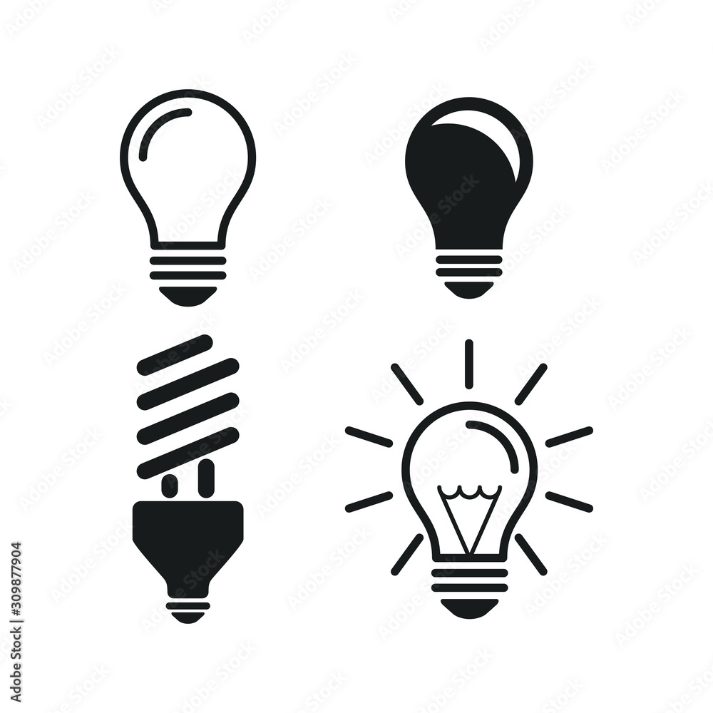 light bulb icon vector sign isolated for graphic and web design. glowing light bulb symbol template color editable on white background, Thin linear graphic Eps10. light bulb icon vector sign isolated for graphic and web design. glowing light bulb symbol template color editable on white background, Thin linear graphic Eps10.