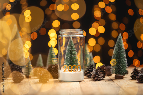 Golden christmas decorations - Christmas ornament - Pine cones and branches