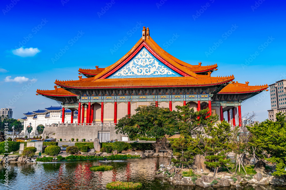 Traditional Chinese pavilion with nature in Taiwan. Traditional Chinese pavilion with nature in Taiwan.