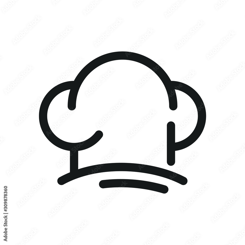 cooking hat icon vector sign isolated for graphic and web design. Chef cooking hat symbol template color editable on white background, Thin linear graphic Eps10. cooking hat icon vector sign isolated for graphic and web design. Chef cooking hat symbol template color editable on white background, Thin linear graphic Eps10.
