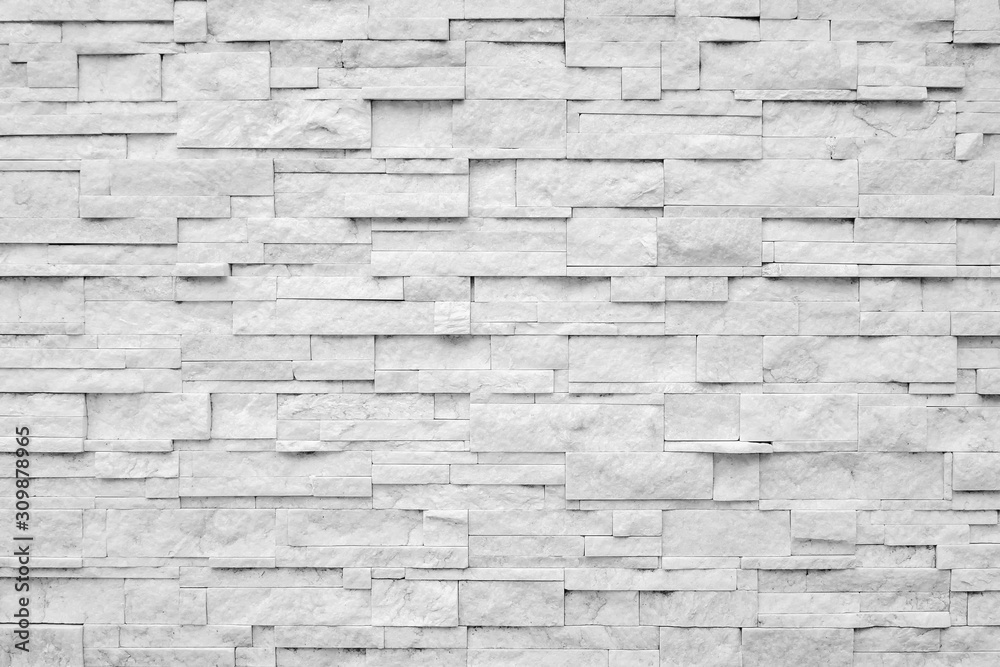 White marble brick stone tile wall