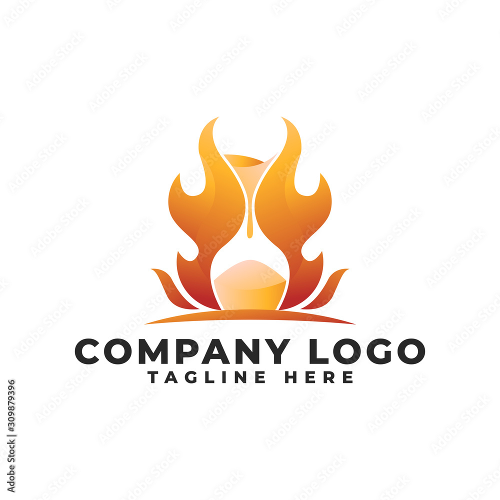 Hourglass Fire when Burned Logo Vector Icon Illustration Hourglass Fire when Burned Logo Vector Icon Illustration