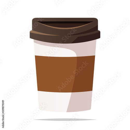 Disposable coffee cup vector isolated illustration