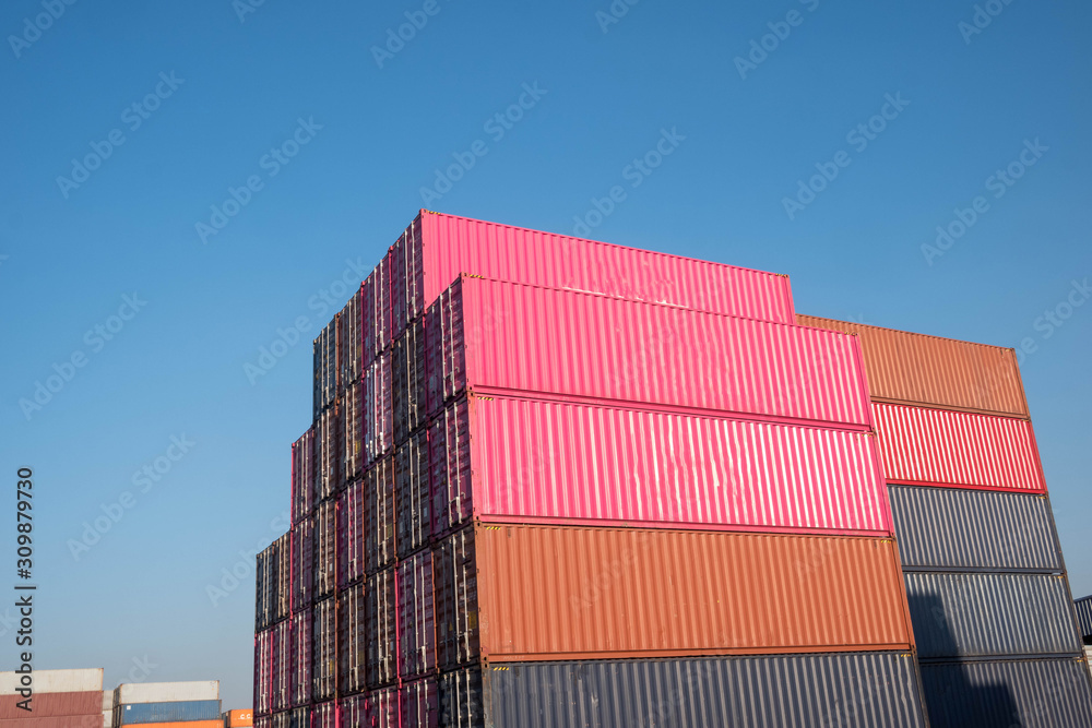 Fototapeta premium Container stack In the cargo yard