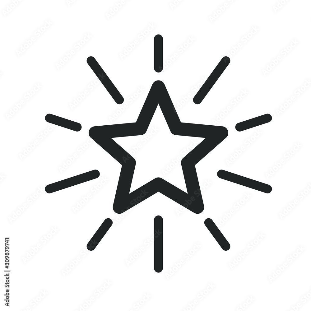Obraz premium star icon vector sign isolated for graphic and web design. Bonus points. Discount program symbol template color editable on white background, Thin linear graphic Eps10.