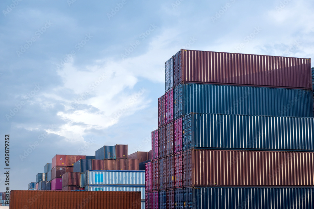 Container stack In the cargo yard Container stack In the cargo yard