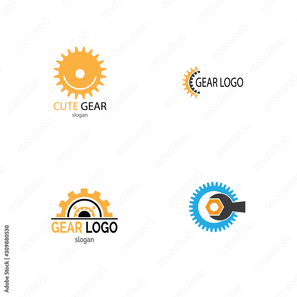 Fototapeta premium Gear Logo Template vector icon illustration design