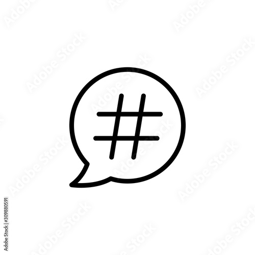 Simple hashtag line icon.