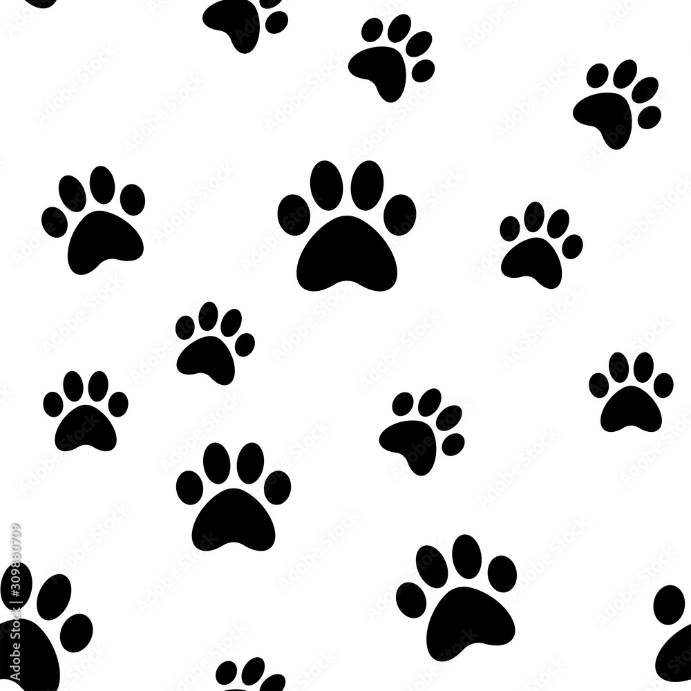 Paws seamless pattern. Dog paw texture. Mascot love background. Paws seamless pattern. Dog paw texture. Mascot love background.